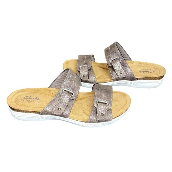 Clarks Collection April Dusk Bronze Metallic Sz 8.5 - Picture 1 of 4